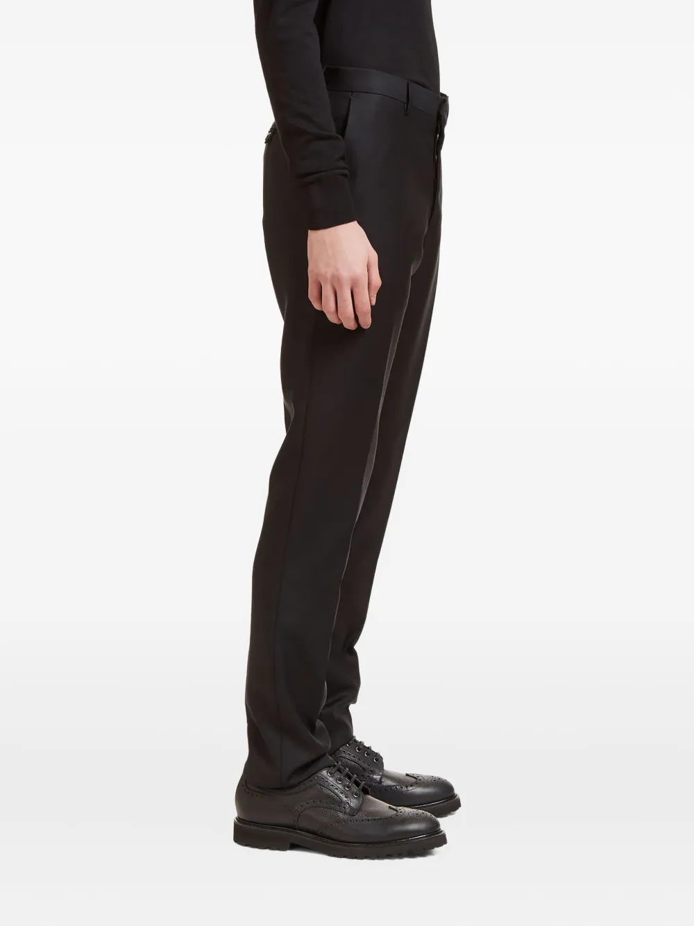 Aiezen Wool-blend Tailored Trousers In Black