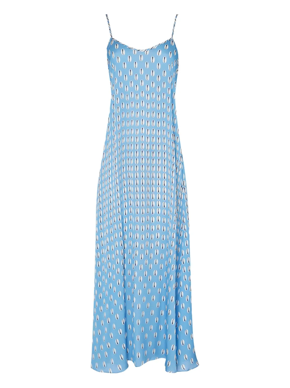 Temperley London Cowrie print slip midi dress Blauw