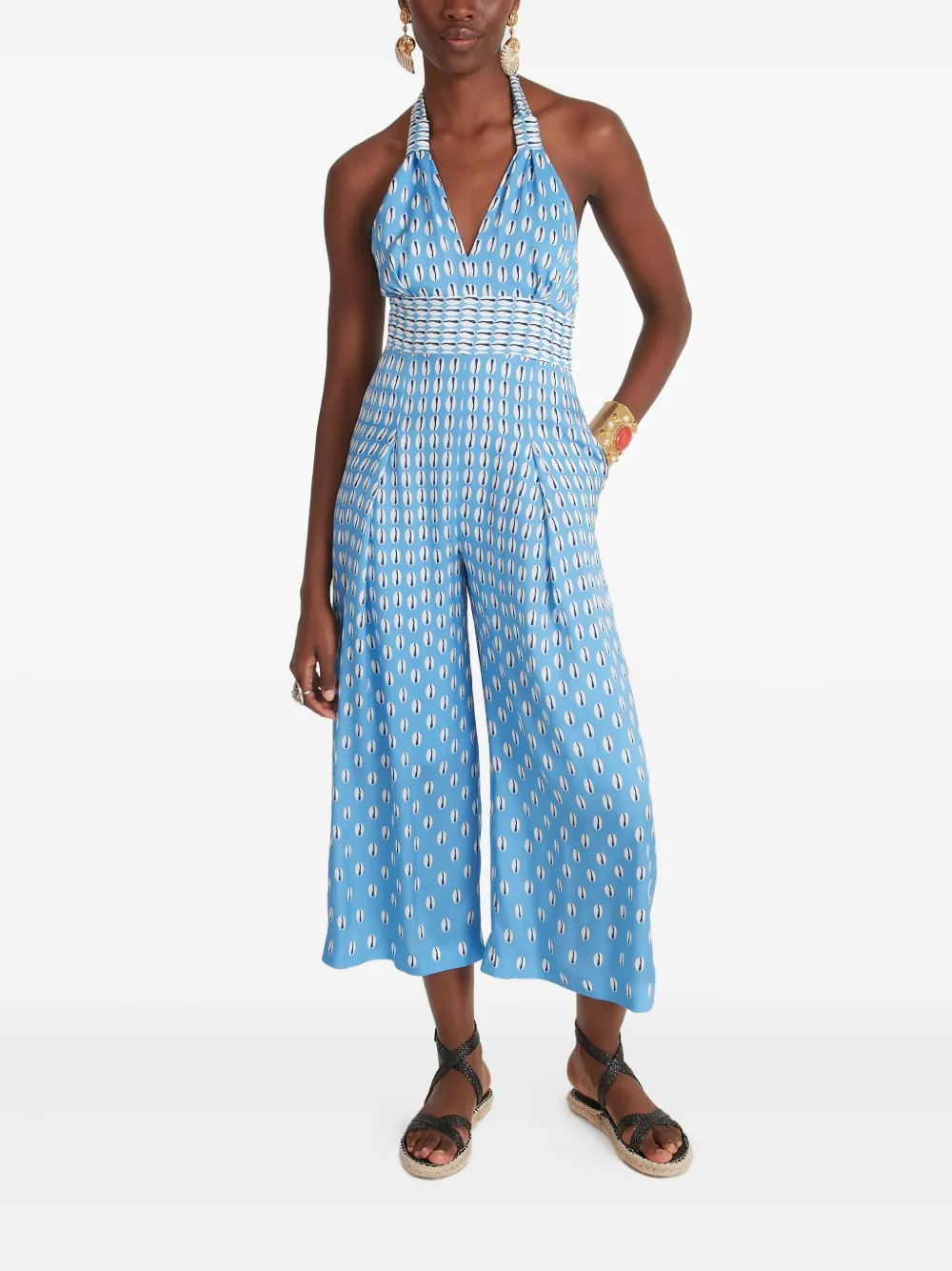 Temperley London Cowrie jumpsuit met print - Blauw