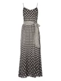Temperley London Cowrie print belted slip midi dress - Black