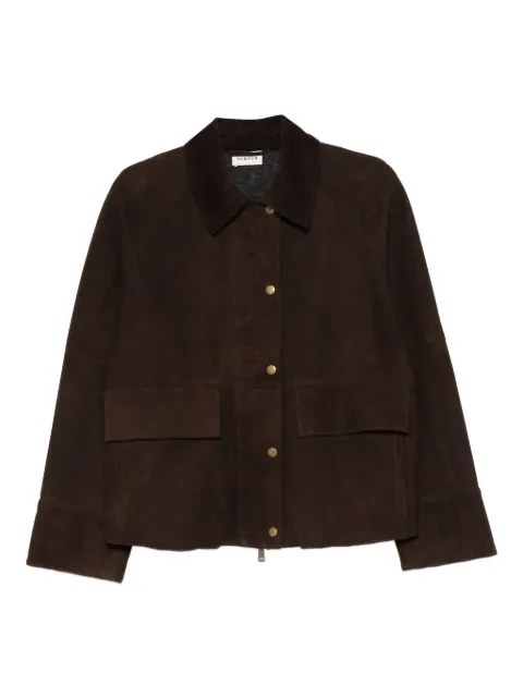 P.A.R.O.S.H. flap-pockets suede leather jacket