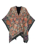 Pierre-Louis Mascia patterned wool cape - Blue