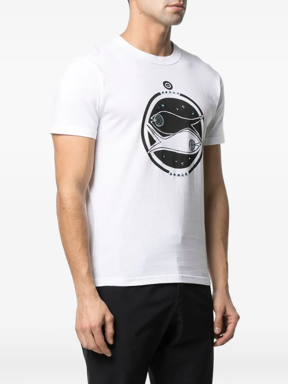 Swarovski crystal-embellished pisces T-shirt Wit