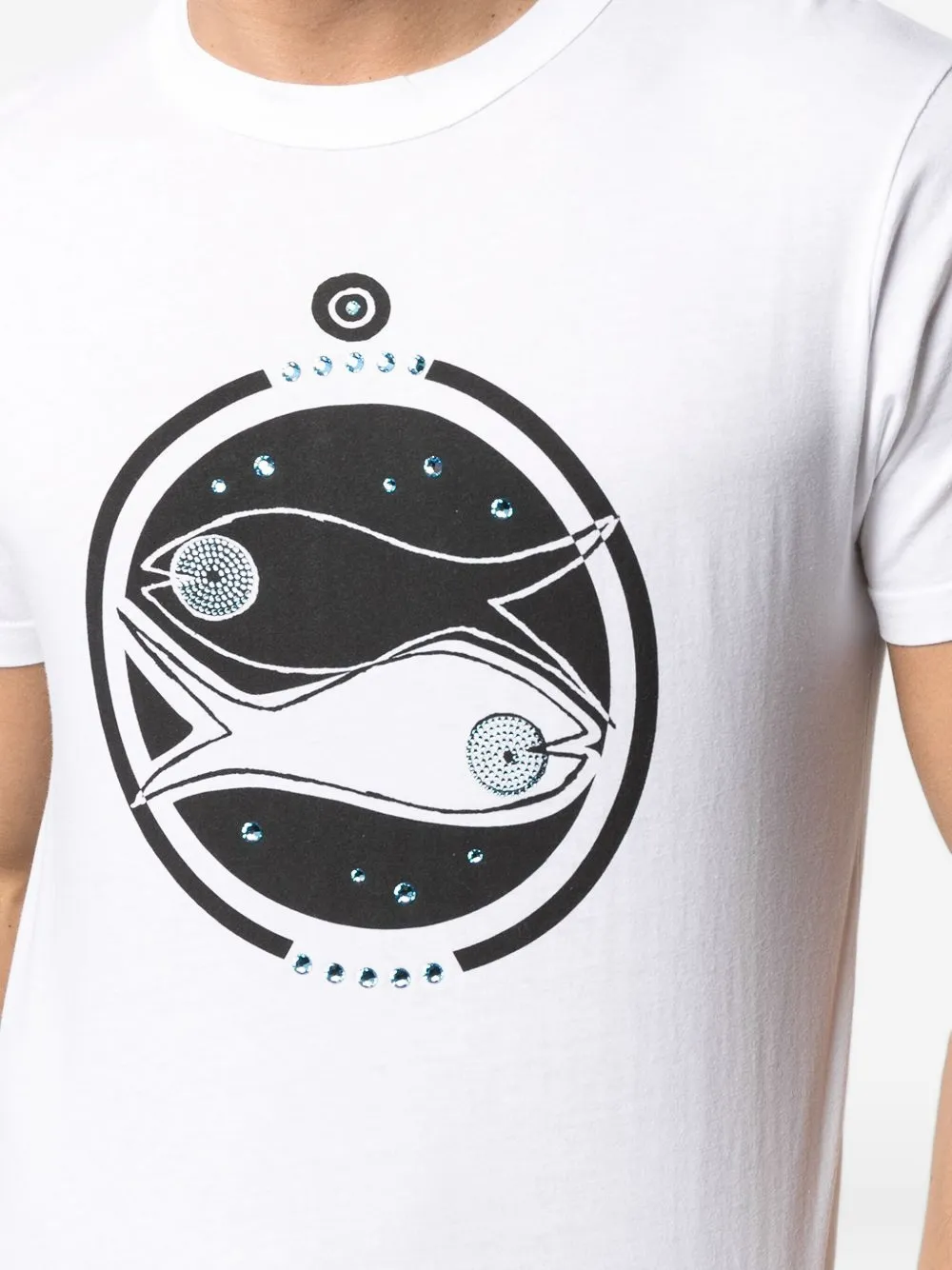 Swarovski crystal-embellished pisces T-shirt Wit