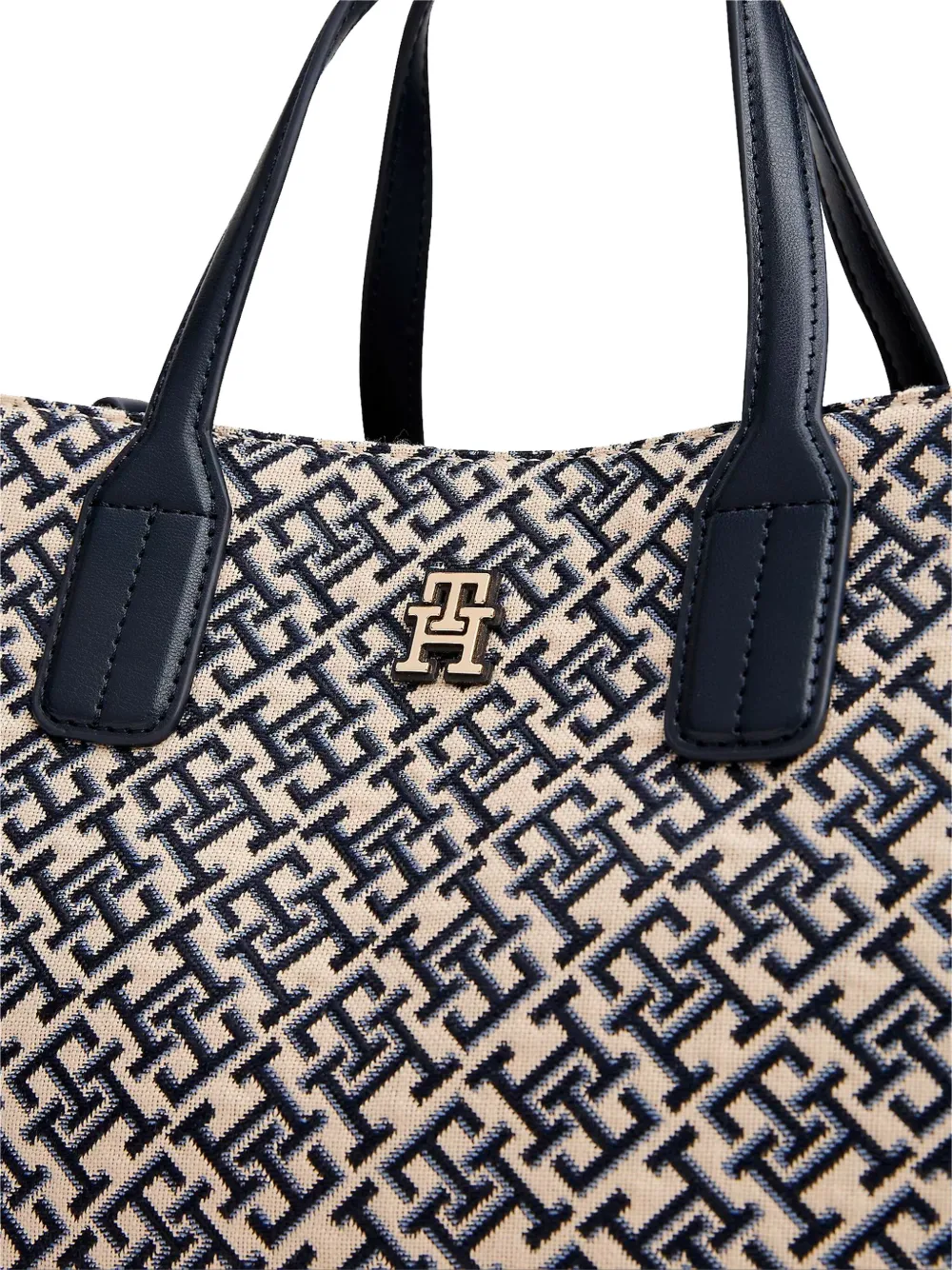 Tommy Hilfiger Jacquard Monogram Logo Crossbody Satchel In Neutral