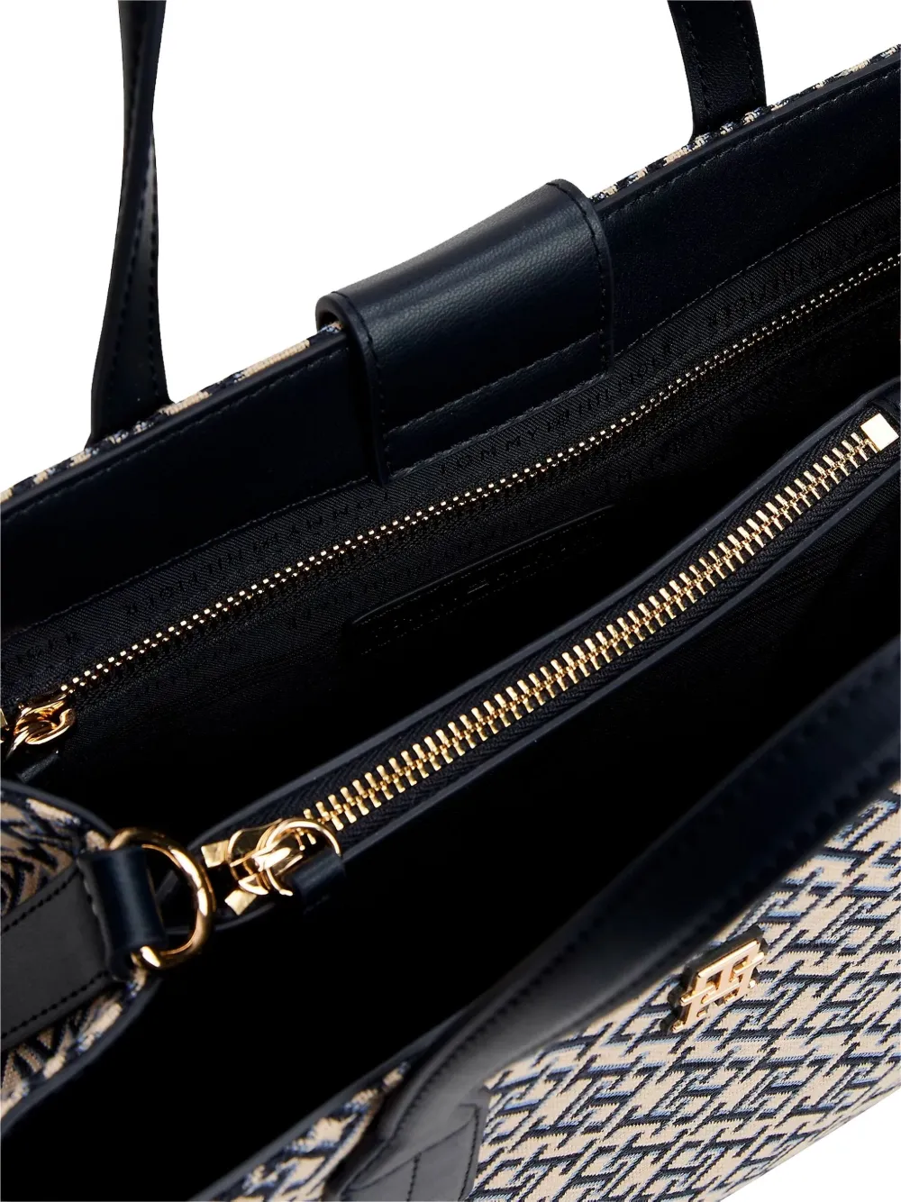 Tommy Hilfiger Jacquard Monogram Logo Crossbody Satchel In Neutral