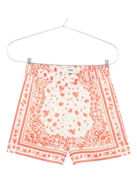 FENDI floral-print elasticated-waist shorts