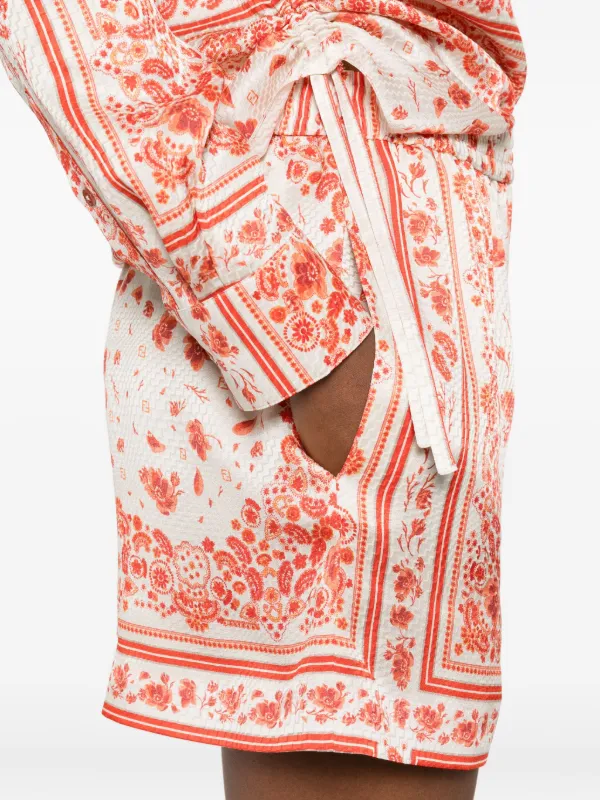 FENDI floral-print elasticated-waist Shorts | Neutrals