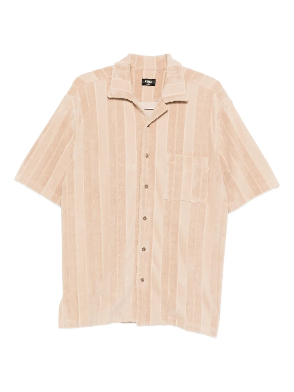 FENDI Gestreept katoenen overhemd Beige