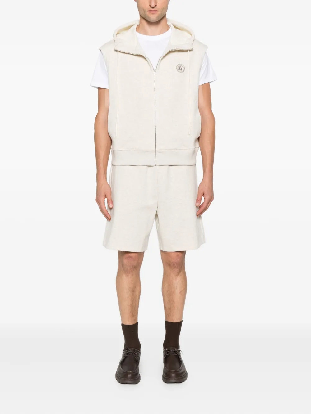 FENDI Mouwloze hoodie Beige