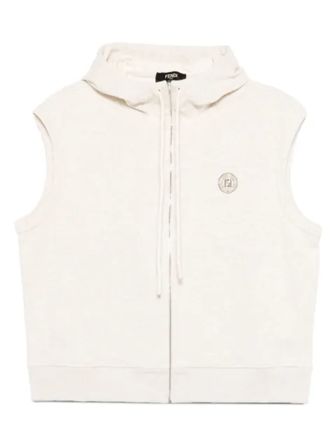 FENDI sleeveless zip-up hoodie