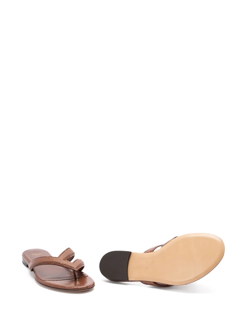 FENDI Fling platte sandalen Bruin