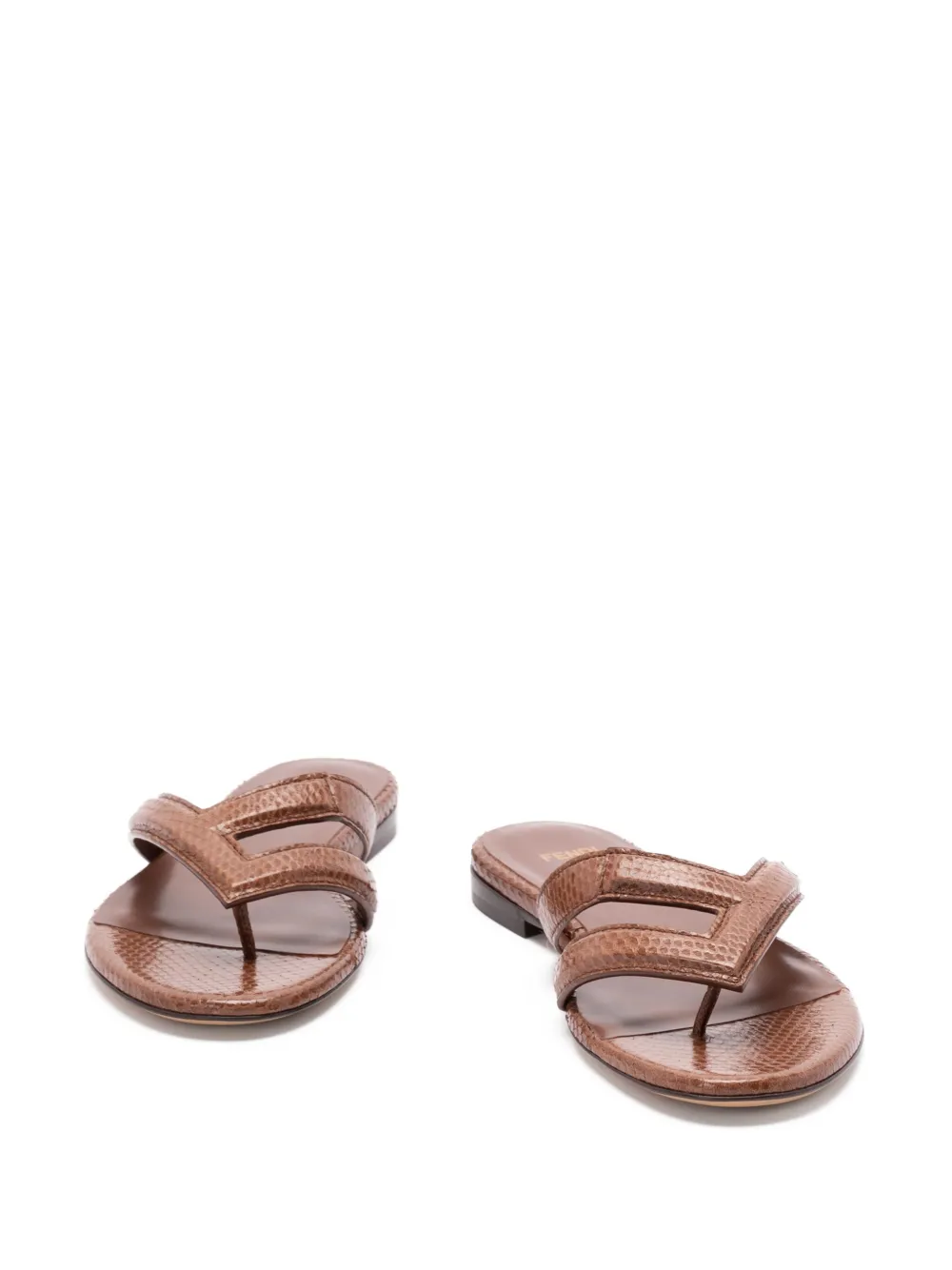FENDI Fling platte sandalen Bruin