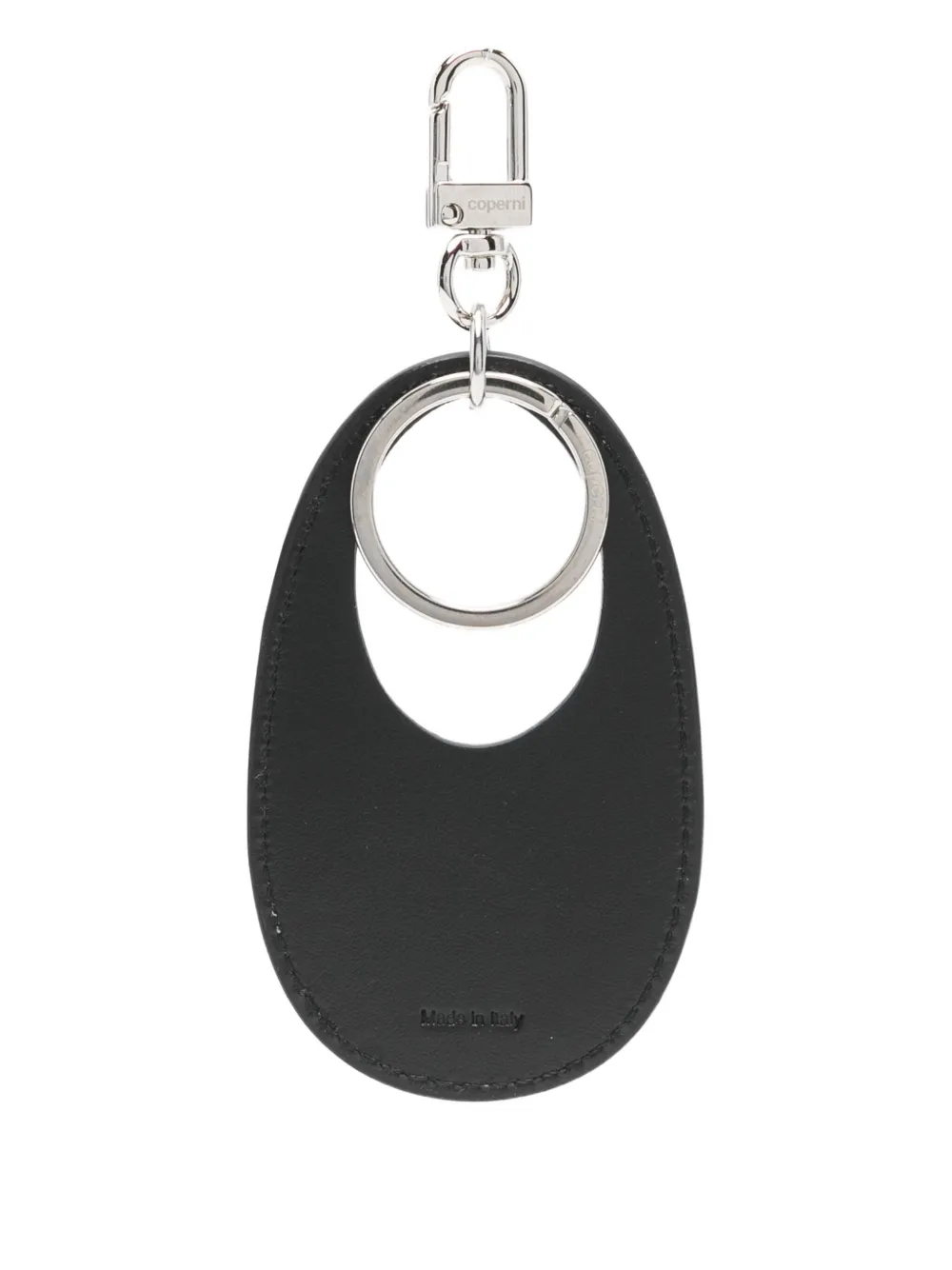 Coperni oval-shaped leather keyring | Black | Image 1