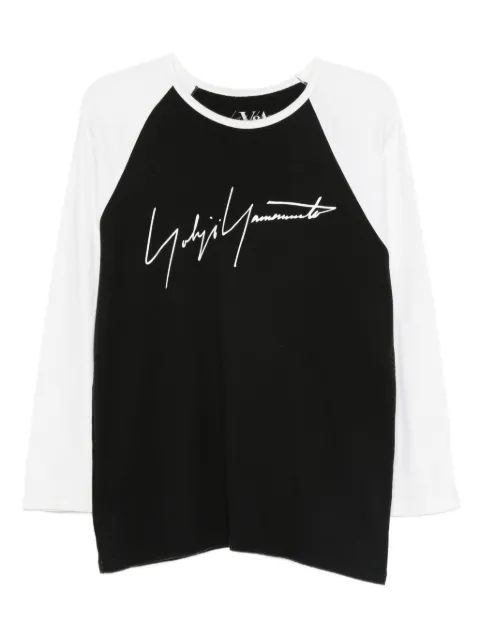 Yohji Yamamoto Pre-Owned 2000's 래글런 소매 베이스볼 티셔츠