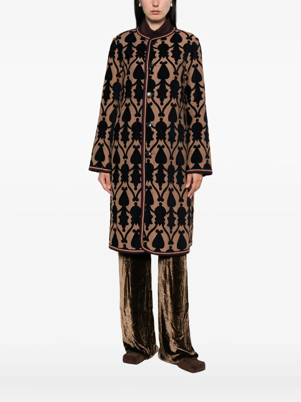 paisley-pattern reversible coat