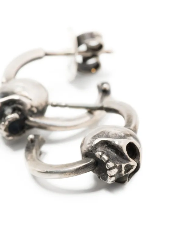 WERKSTATT:MÜNCHEN Hoop Studs Skull Earrings | Silver | FARFETCH JO