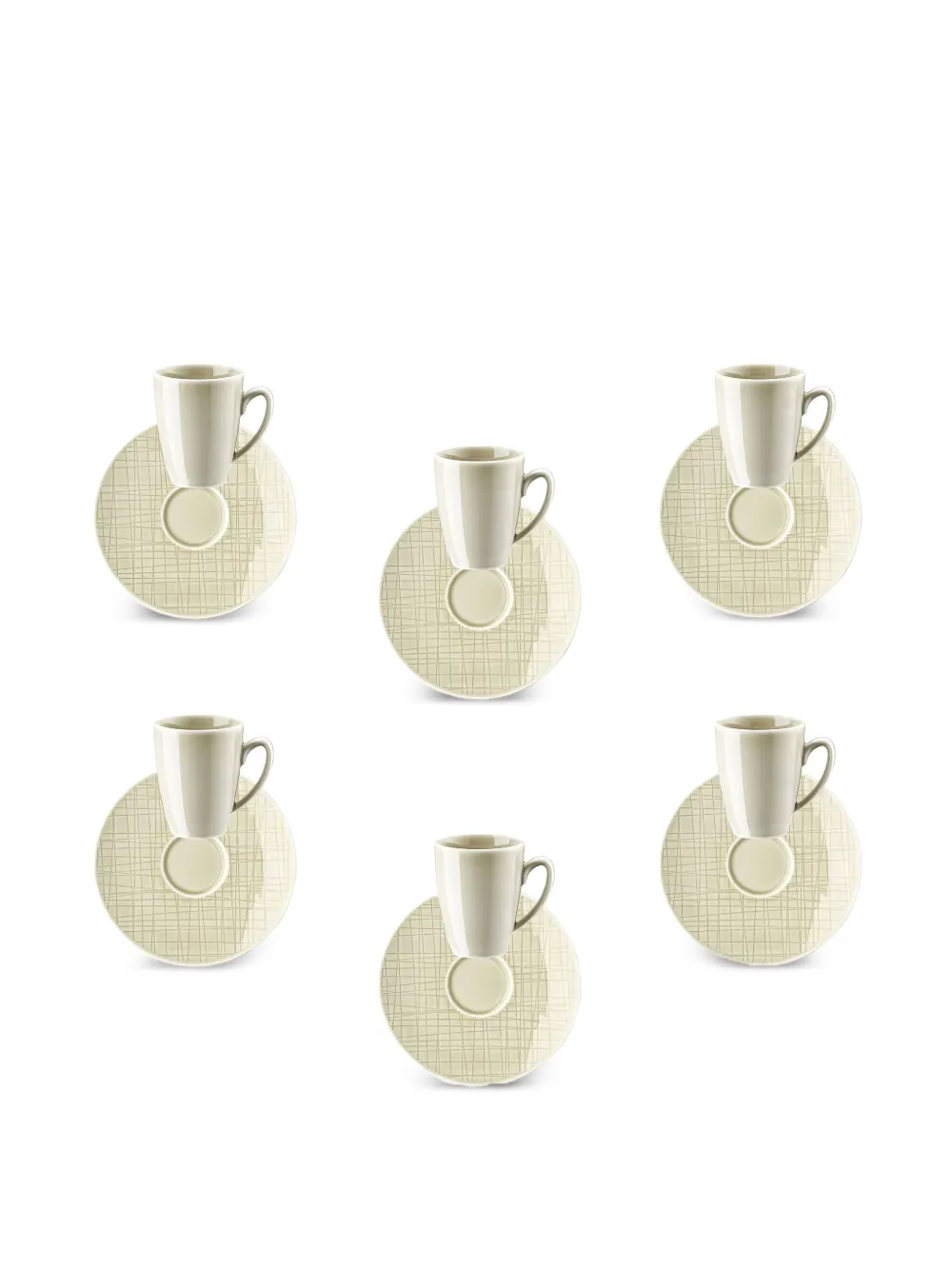 Rosenthal cross-hatch espresso cups and saucers (set of six) | Tea & Coffee | Image 2