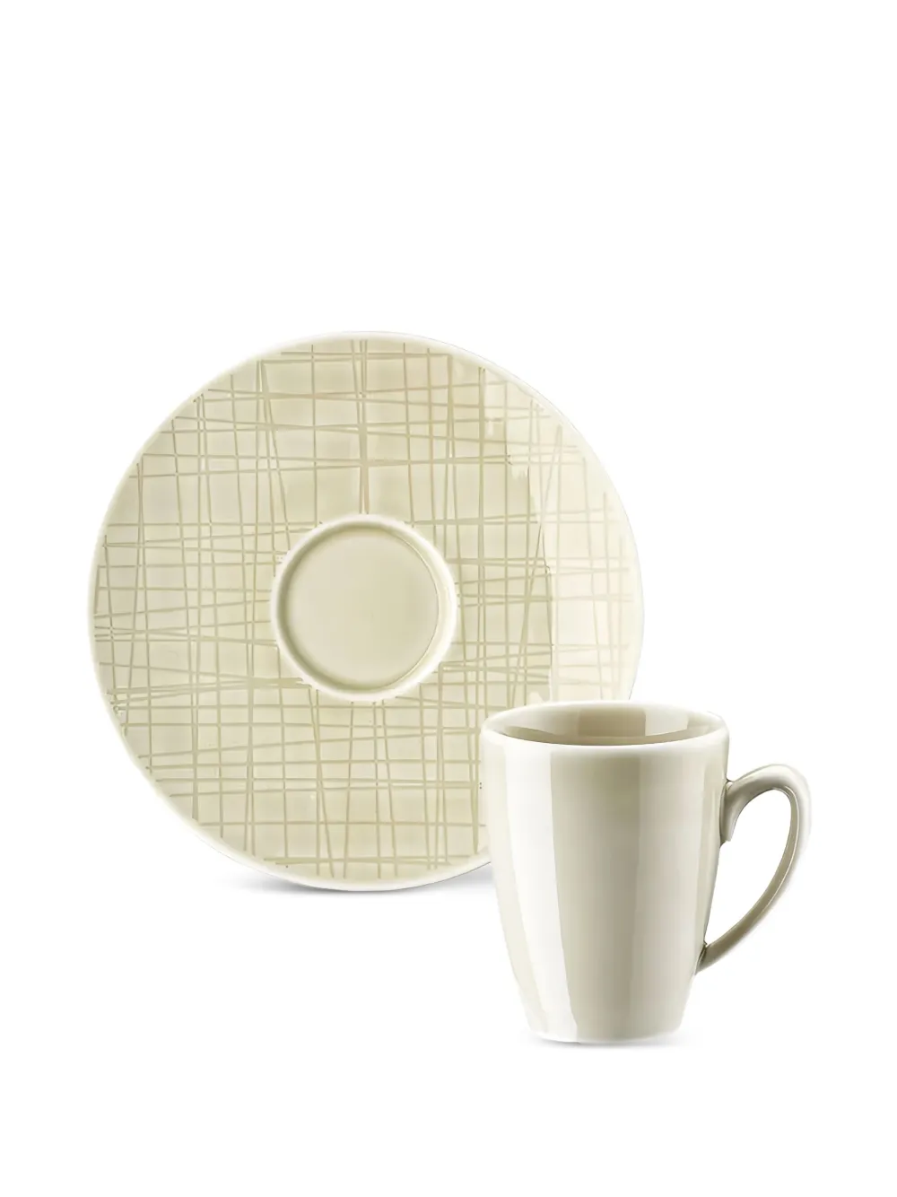 Rosenthal cross-hatch espresso cups and saucers (set of six) | Neutrals | Image 1