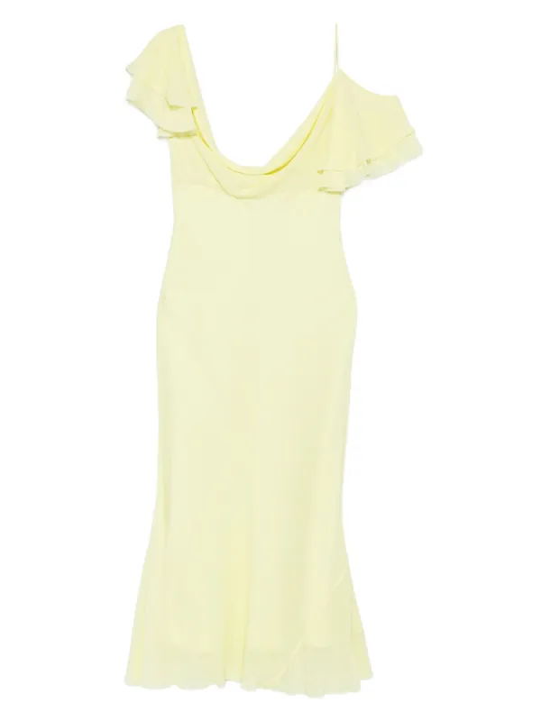 knee length dresses for ladies Yellow Floral Cotton Midi Dress – self-portrait-US main image 0