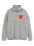 Chinti & Parker Breton Heart striped roll-neck sweater - Neutrals
