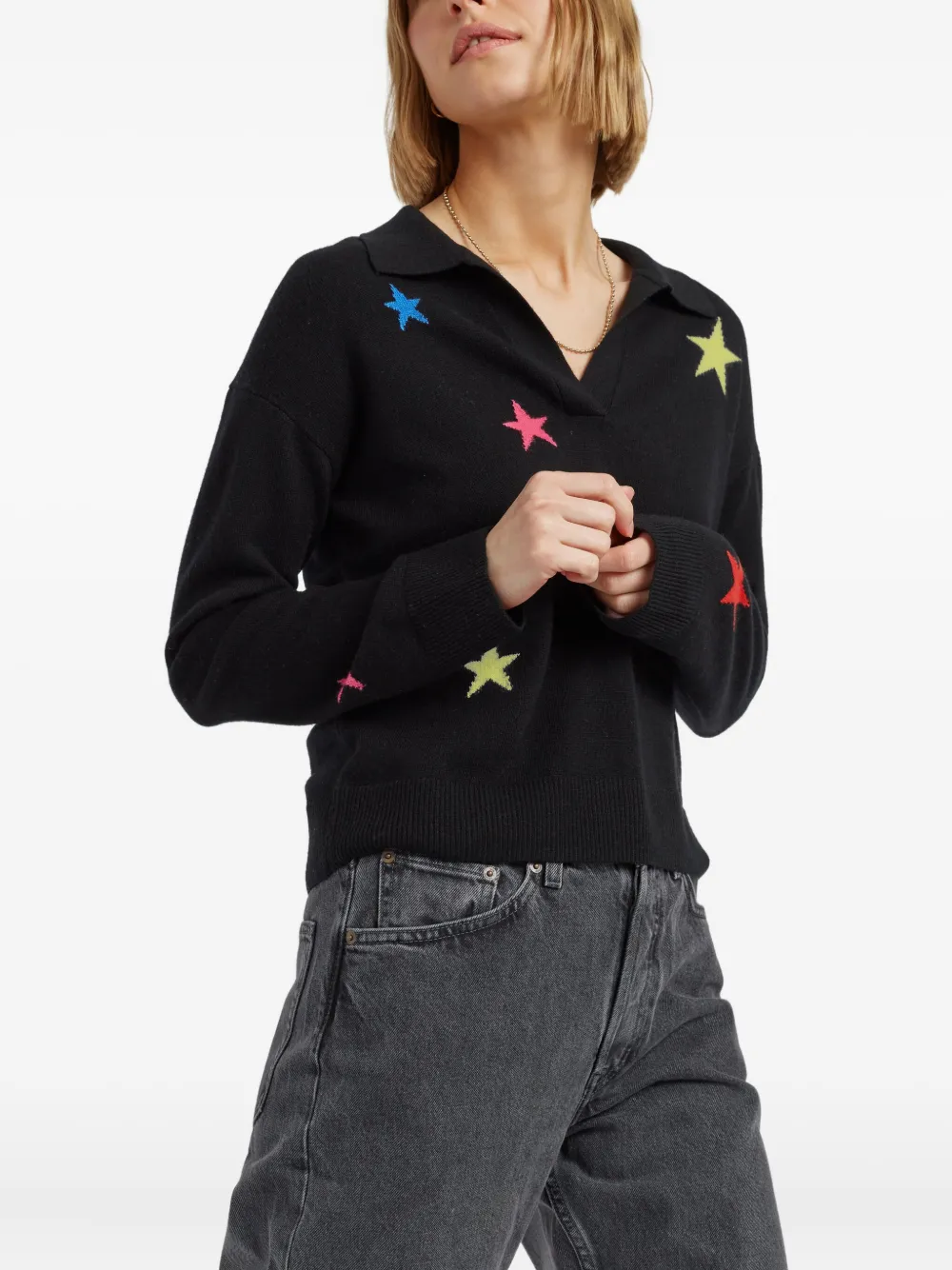 Chinti & Parker Star-embellishment Sweater In Black