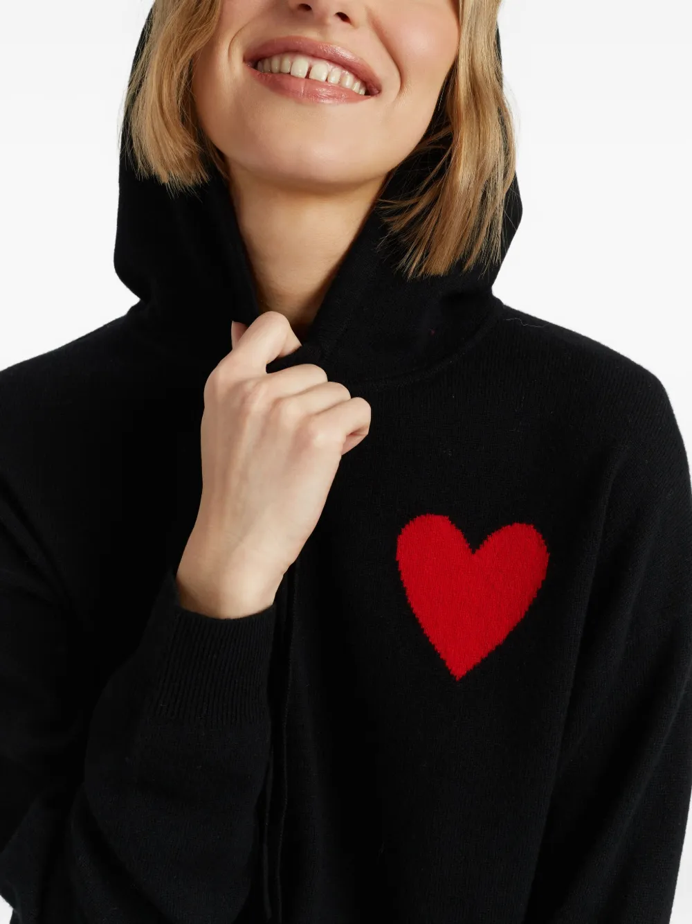Chinti & Parker Hoodie met hartdetail Zwart