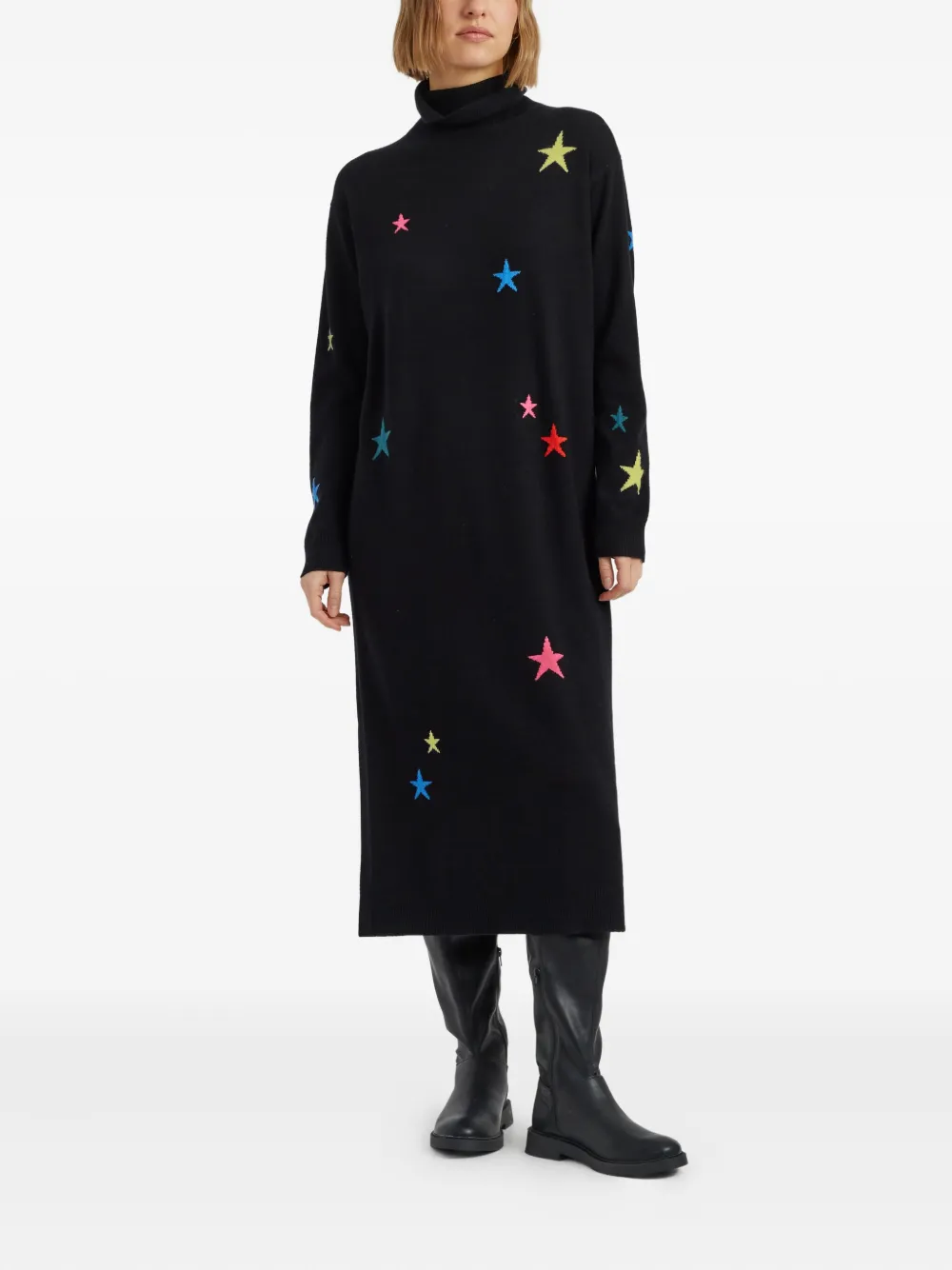 Chinti & Parker Jurk met sterpatroon - Zwart