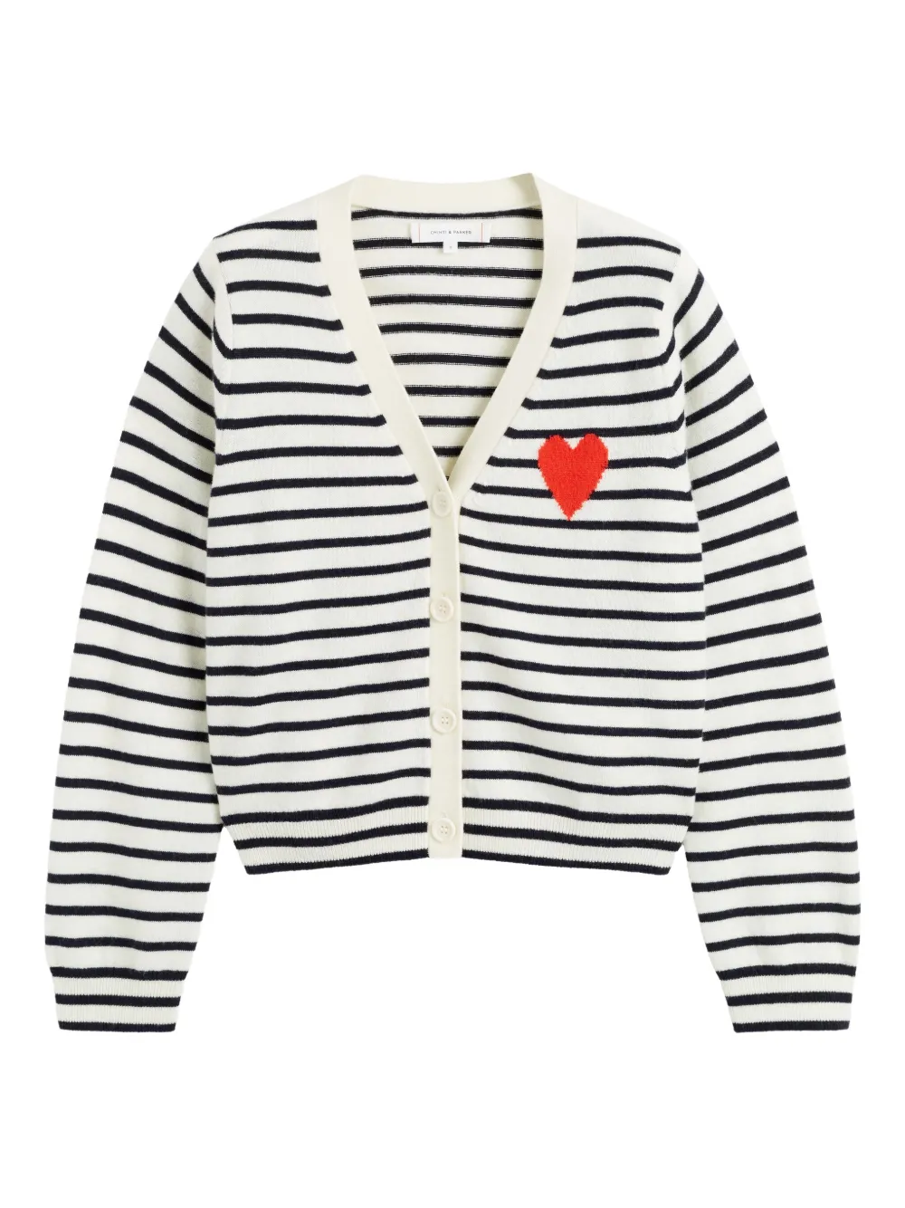 Chinti & Parker Breton Heart カーディガン - ニュートラル Chinti & Parker Breton Heart カーディガン - ニュートラル