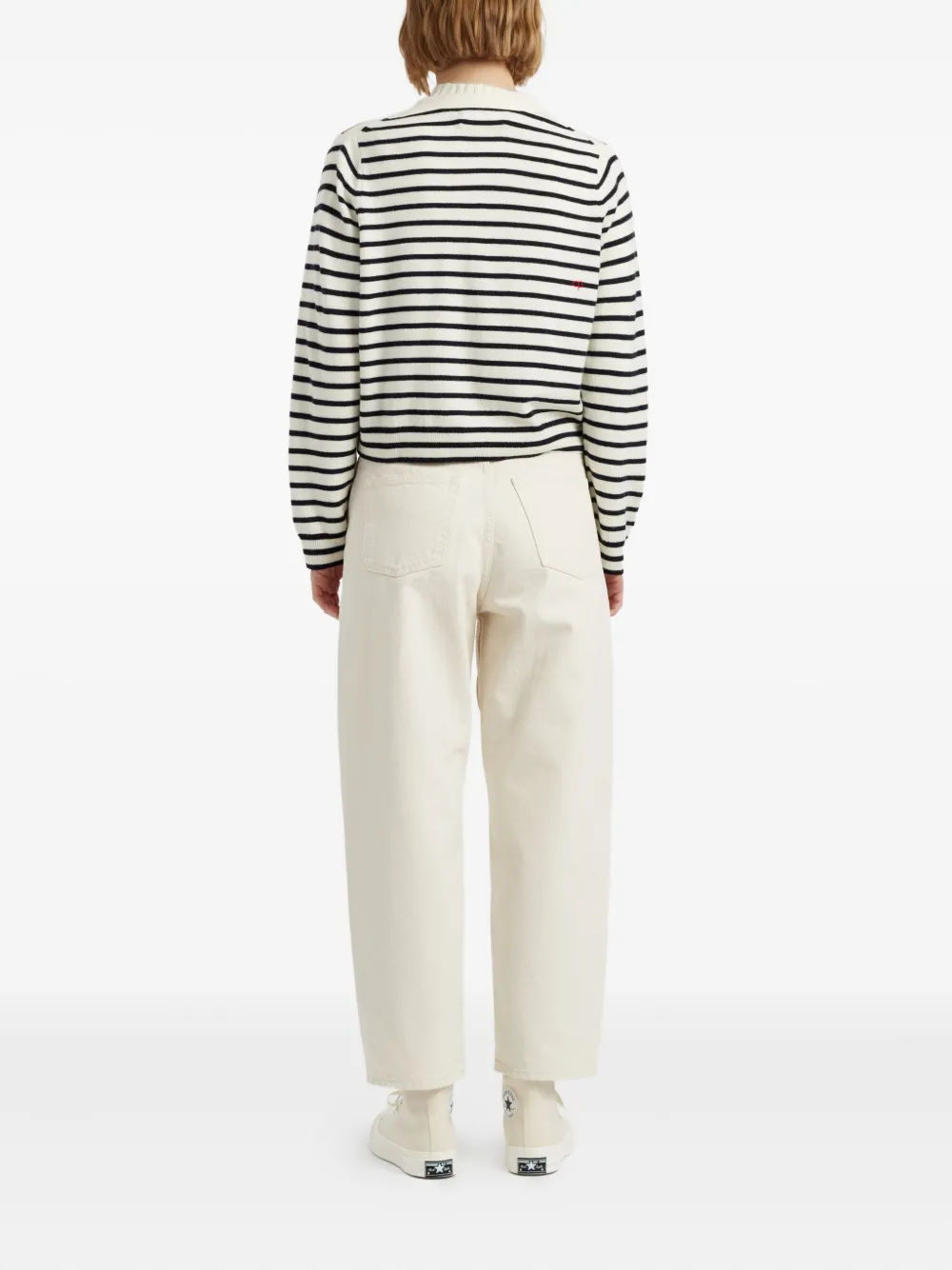 Chinti & Parker Breton Heart gestreept vest Beige