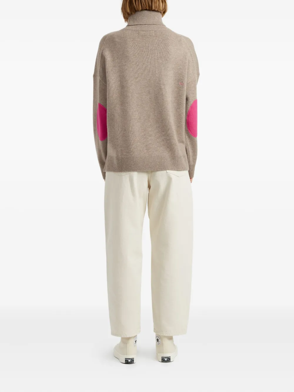 Chinti & Parker Roll-neck Side-split Jumper In Neutral