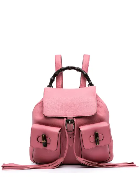 Gucci Pre-Owned 2016-2025 Leather Bamboo Tassel backpack