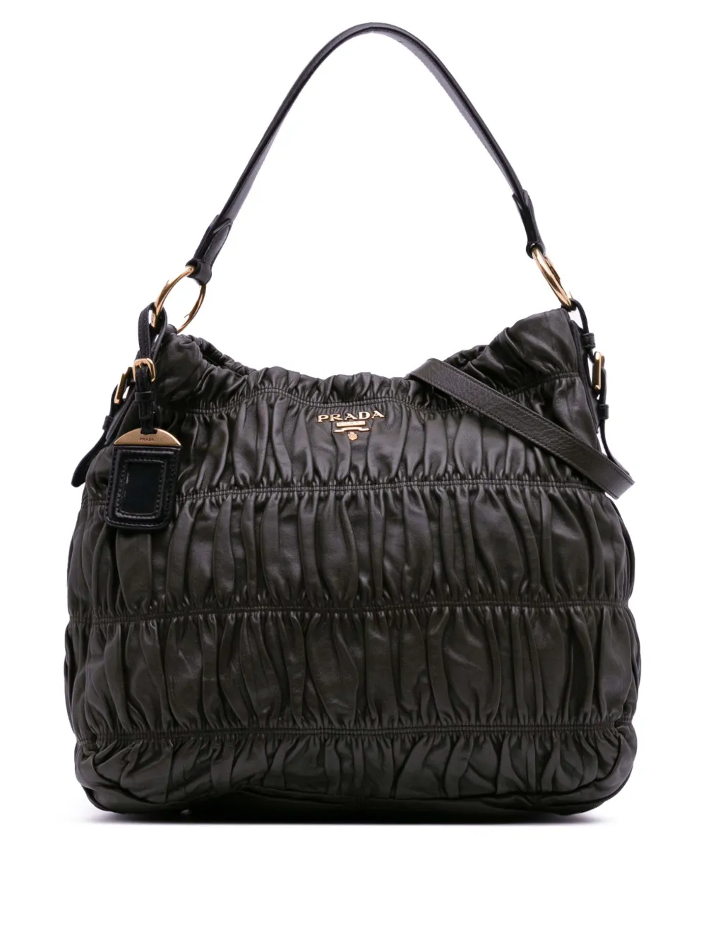 Prada Pre-Owned 2010-2025 ナッパ ゴーフル サッチェルバッグ - グレー Prada Pre-Owned 2010-2025 ナッパ ゴーフル サッチェルバッグ - グレー