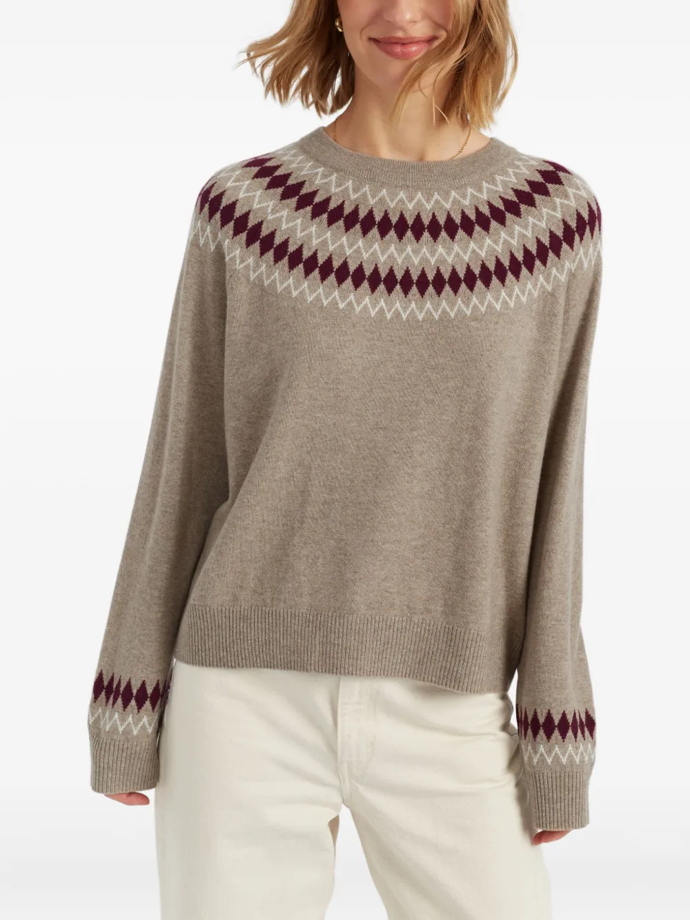 Chinti & Parker Fair Isle Knitted Sweater In Neutral