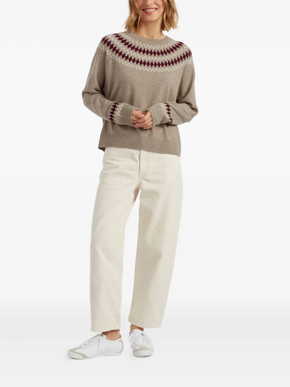 Chinti & Parker Fair Isle Knitted Sweater In Neutral