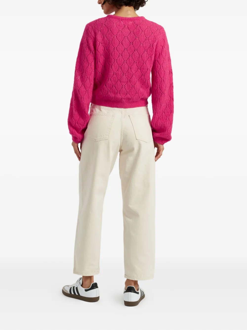 Chinti & Parker Diamond-pattern Cardigan In Pink