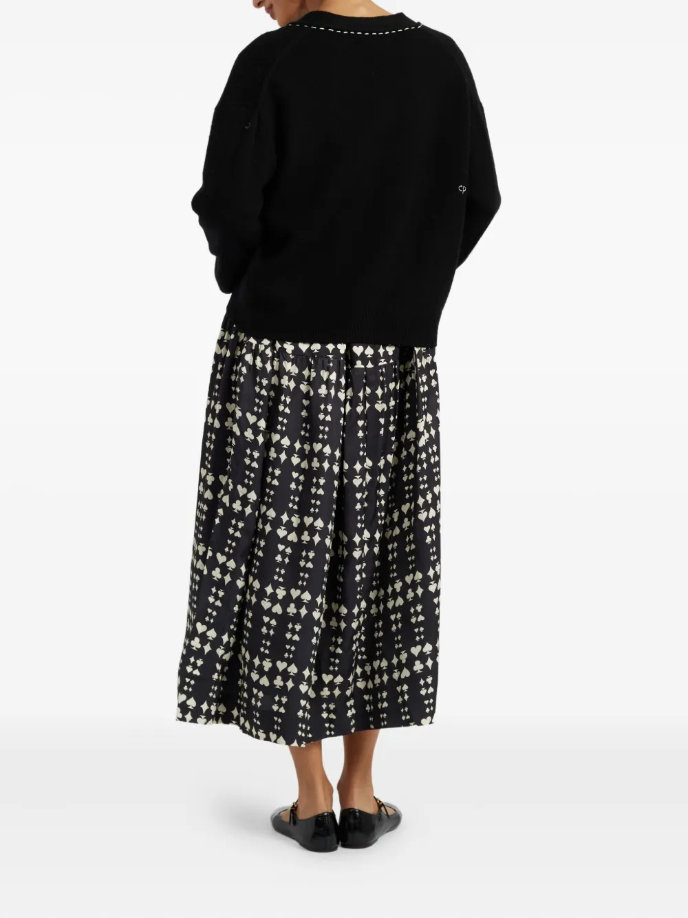 Chinti & Parker Queen Of Hearts Button Cardigan In Black