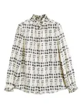 Chinti & Parker playing-card print blouse - White