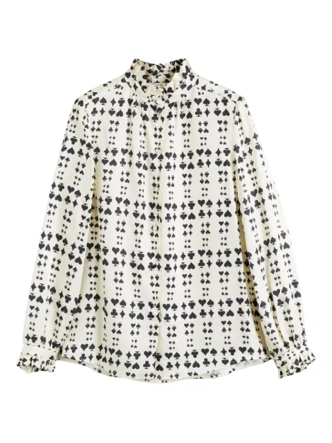 Chinti & Parker playing-card print blouse