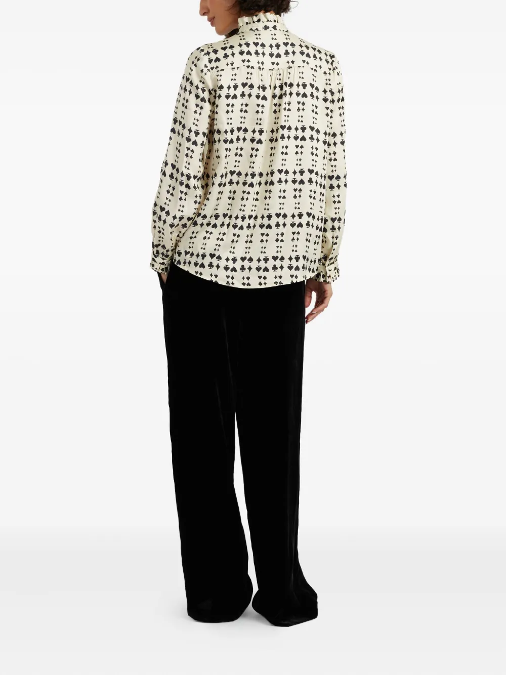 Chinti & Parker Playing-card Print Blouse In White
