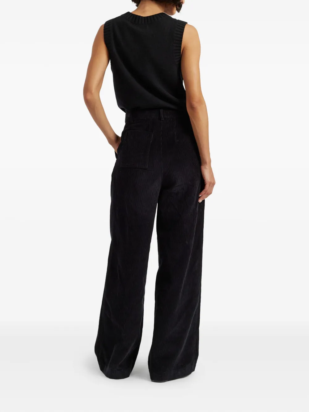 Chinti & Parker Pleated Corduroy Trousers In Black