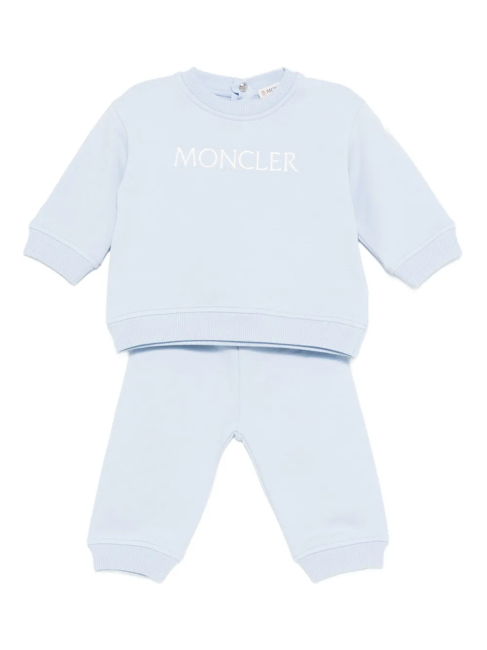 Moncler Enfant logo-embroidered tracksuit Blauw