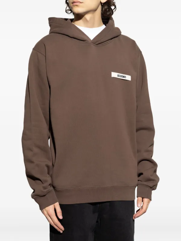 Jacquemus logo-patch Hoodie | Brown | FARFETCH