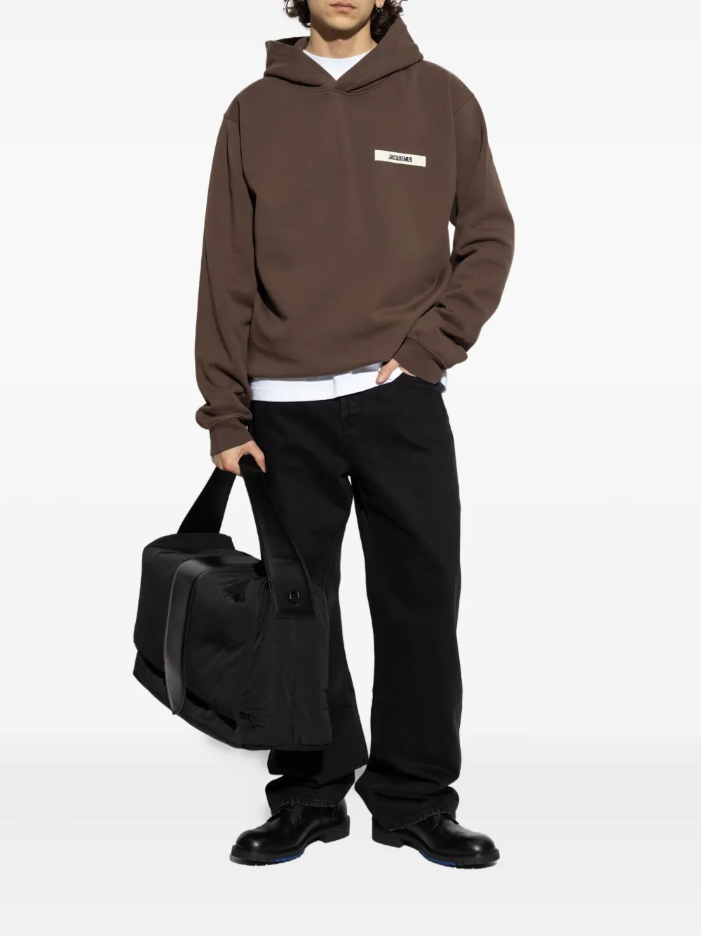 Jacquemus Hoodie met logopatch Bruin