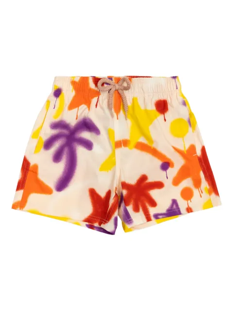 Palm Angels Kids x Vilebrequin spray paint-effect swim shorts