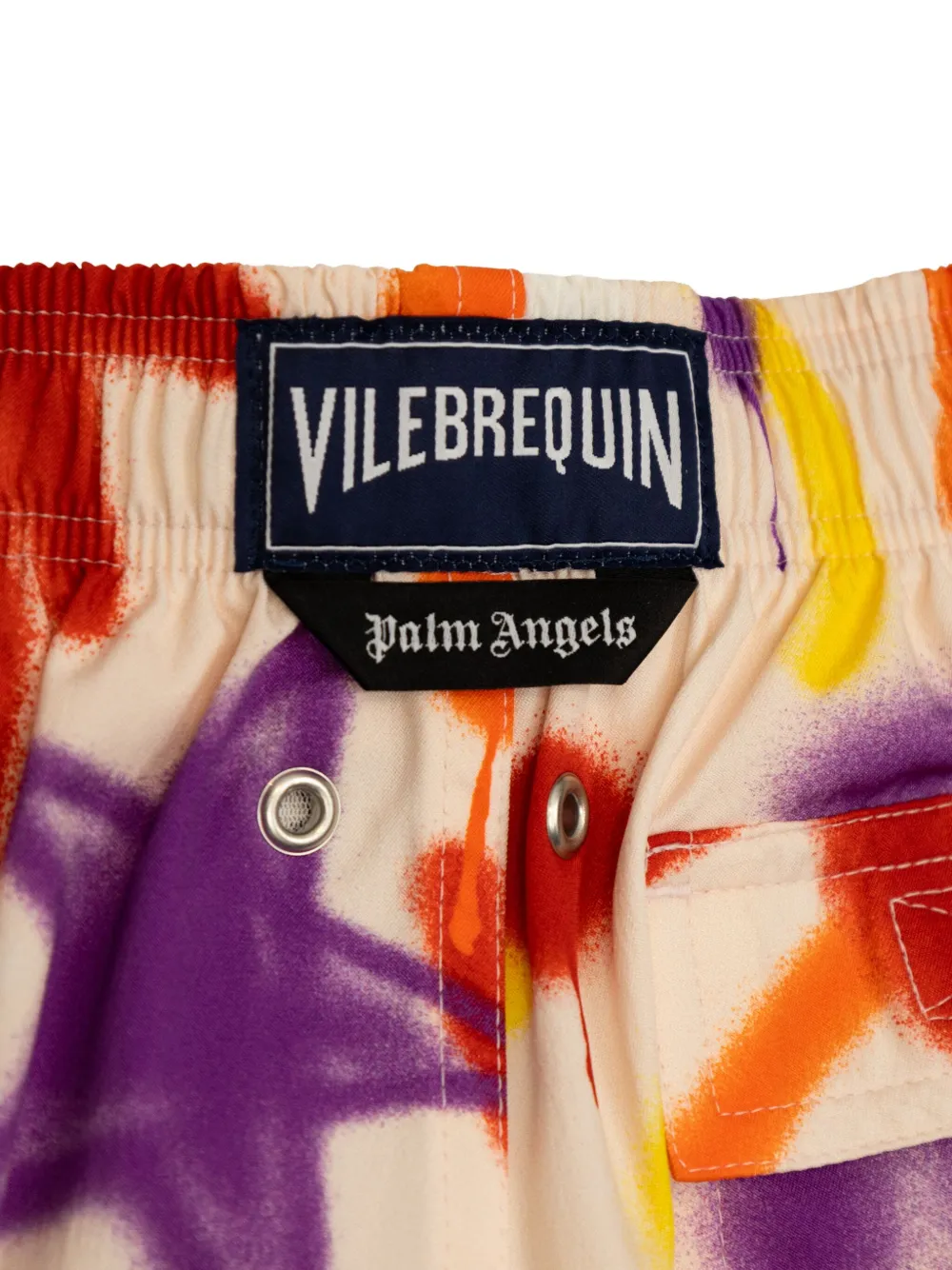 Palm Angels Kids x Vilebrequin zwembroek met verfspray-effect Beige