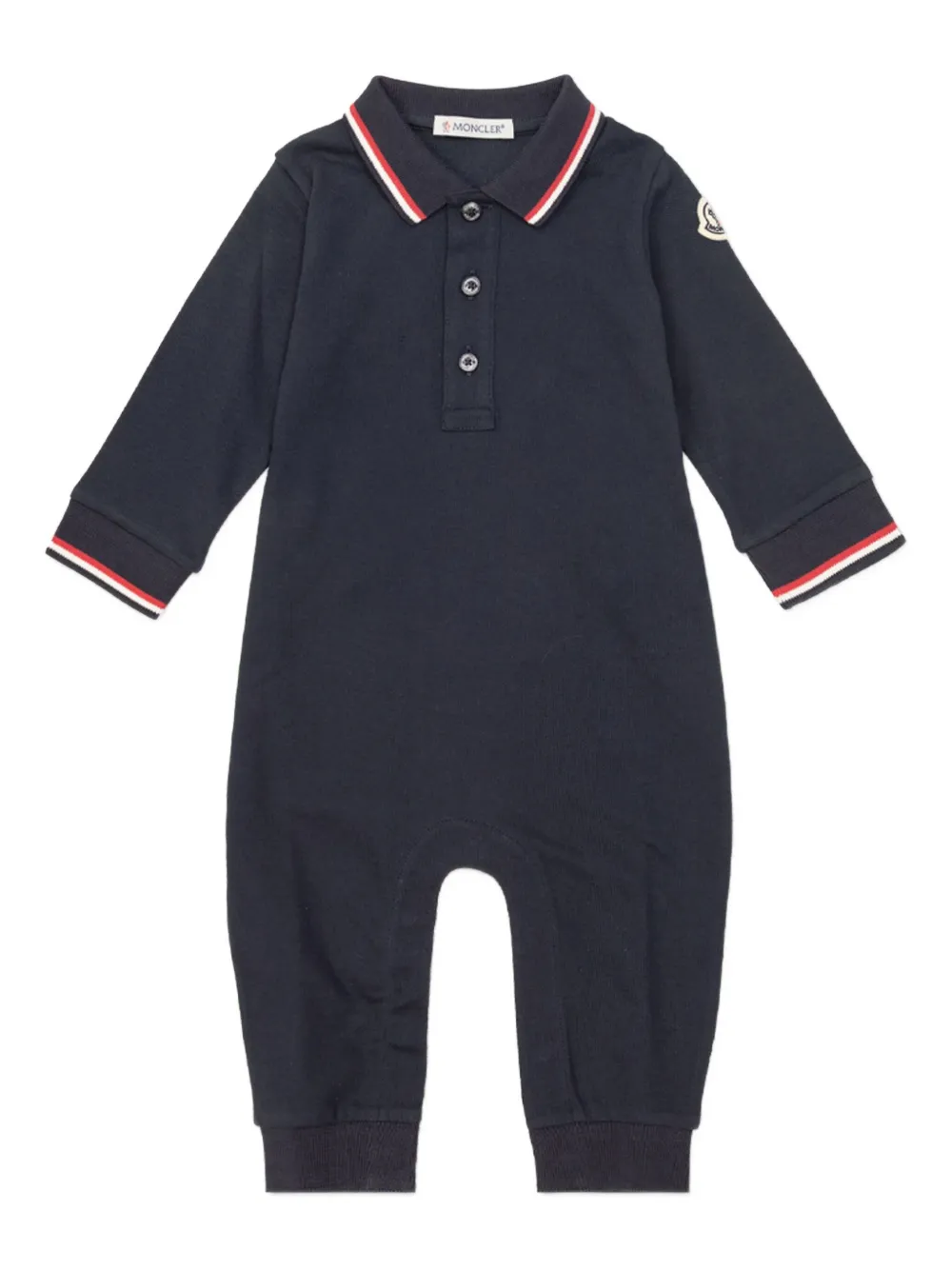 Moncler Enfant logo-patch romper Blauw