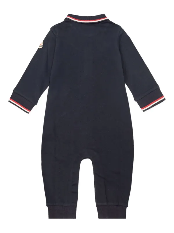 Moncler Enfant Cotton Piqué Romper | Blue | FARFETCH RO