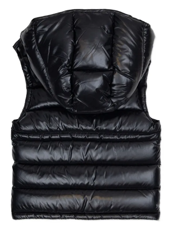 Moncler Enfant Ania Hooded Down Vest | Black | FARFETCH