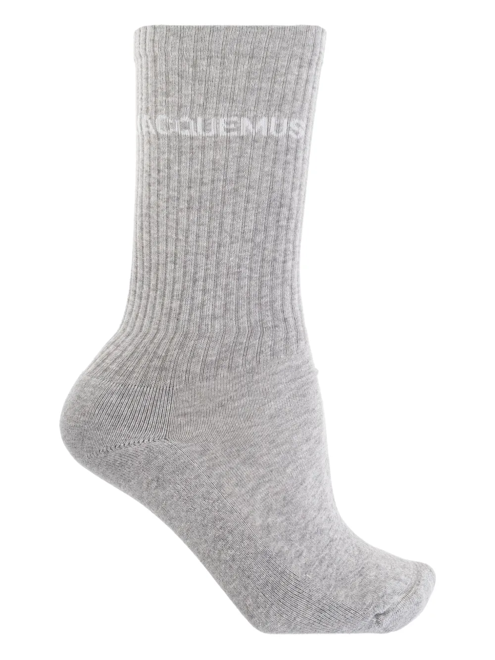 Jacquemus Geribbelde sokken met geborduurd logo Grijs